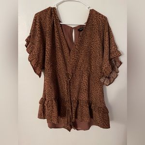 Cheetah print kimono romper